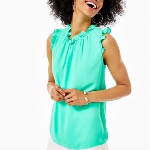 NWT Lilly Pulitzer Talisa Ruffled Trim Shell Top